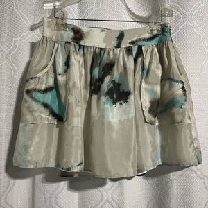 Armani Exchange Mini Skirt in Cream and Blue ~ Size 2